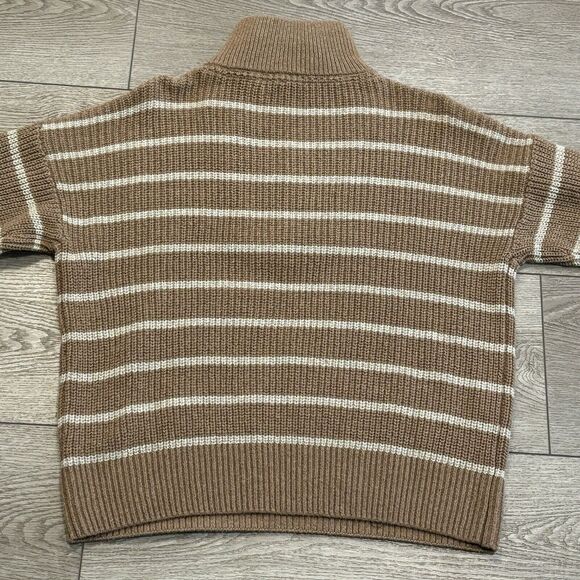Faherty Women’s Sweater Size Small Mariner Sweater Carmel Brown Stripe Pullover - Picture 8 of 12